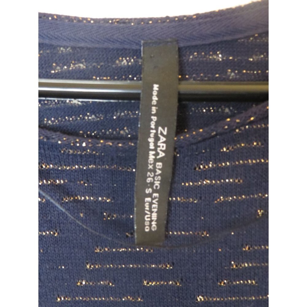 Zara Basic Evening Gold Thread Tunic - image 3